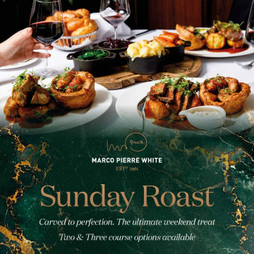 Image for 2 course Sunday Roast for 2 in Marco Pierre White Steakhouse Plymouth